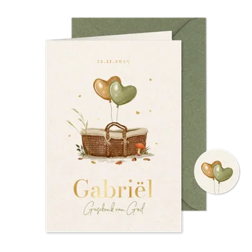 Geboortekaartje unisex christelijk mozesmand baby herfst